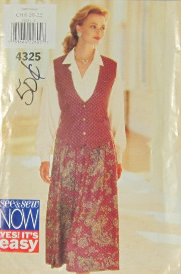MISSES VEST AND SKIRT