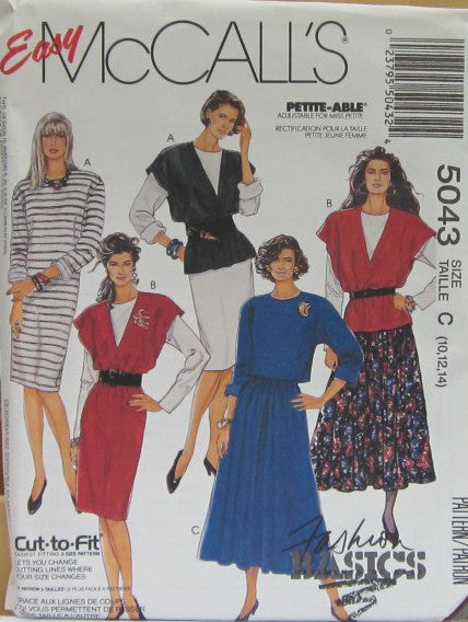 MISSES JUMPER OR VEST DRESS OR TOPS AND SKIRT