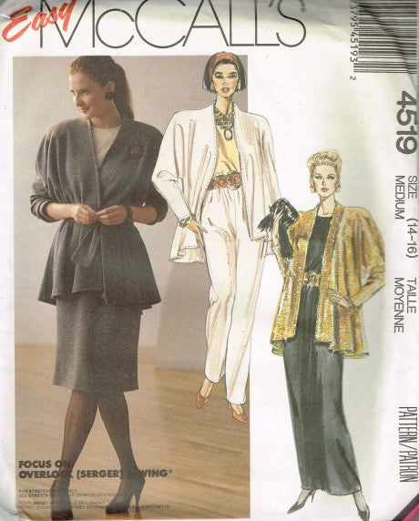 MISSES' UNLINED JACKET, TOP, SKIRT, PANTS AND SASH