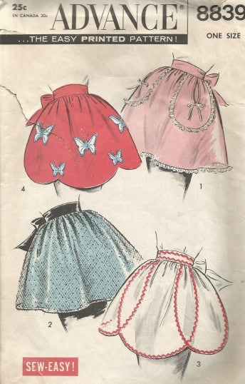 MISSES HALF APRONS INCLUDING APPLIQUES  CUT