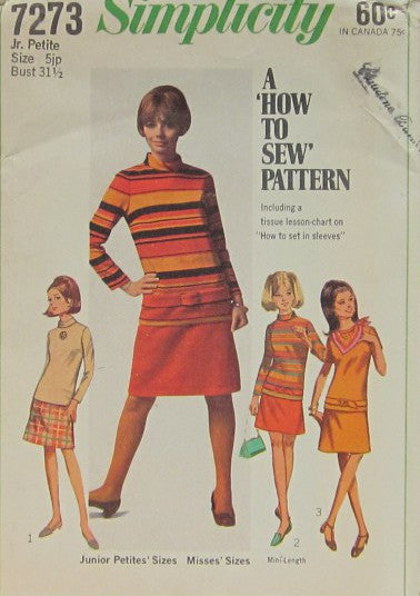 JUNIOR PETITES AND MISSES OVER BLOUSE AND SKIRT