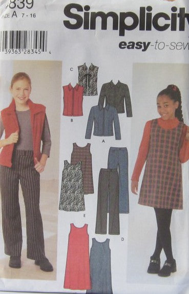 GIRLS JACKET OR VEST PANTS AND JUMPER
