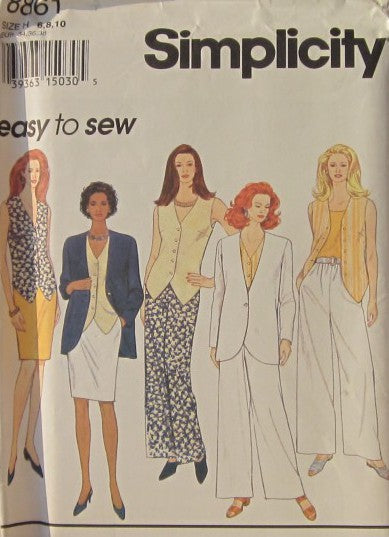 MISSES JACKET VEST PANTS AND SKIRT