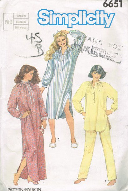 MISSES' NIGHTSHIRT IN TWO LENGTHS AND PAJAMAS
