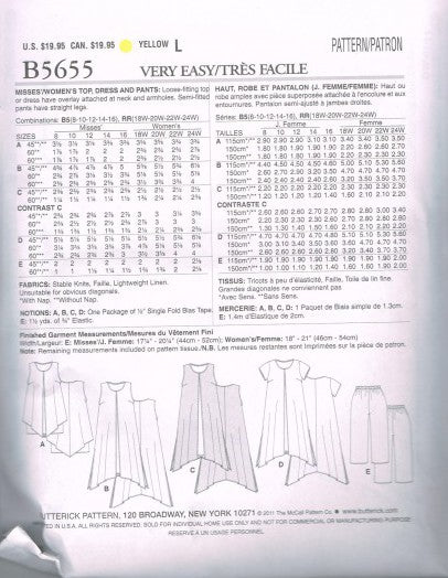 MISSES'/WOMEN'S TOP, DRESS AND PANTS