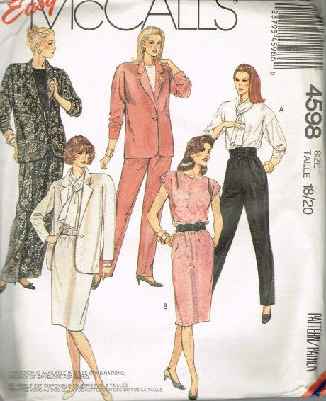 MISSES' UNLINED JACKET, TOP, NECK SCARF, SKIRT AND PANTS