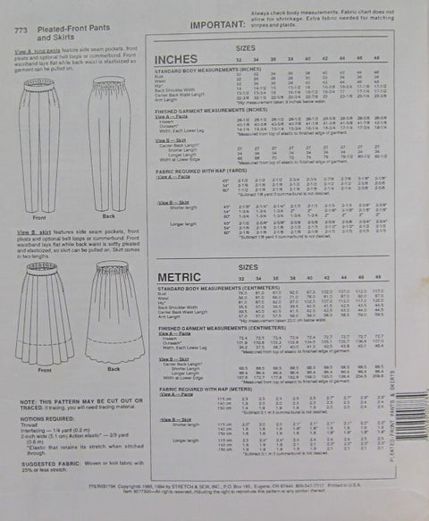 PANTS AND SKIRTS         CUT