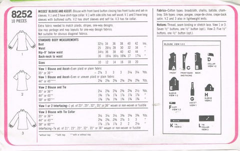 MISSES BLOUSE AND ASCOT