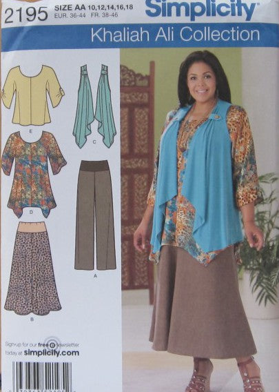 MISSES/WOMENS TUNIC OR TOP PANTS SKIRT AND KNIT VEST