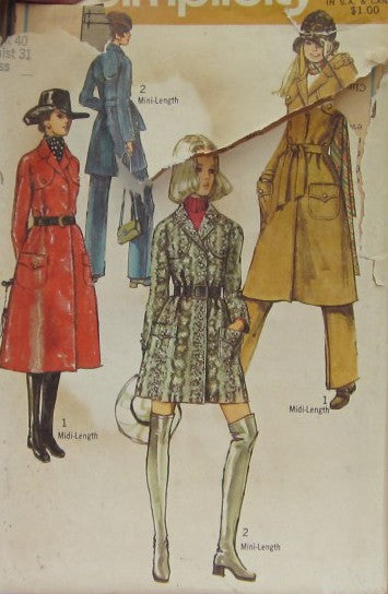 MISSES' WRAP-COAT IN TWO LENGTHS AND PANTS