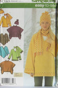 MISSES TOP PONCHOS SCARF AND HAT