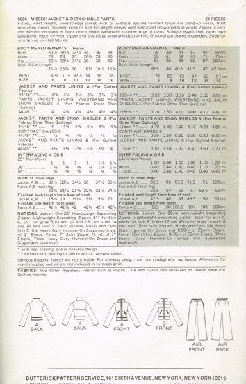 MISSES' JACKET AND DETACHABLE PANTS
