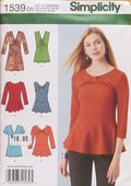 MISSES KNIT TUNIC OR TOP AND PEPLUM TOPS
