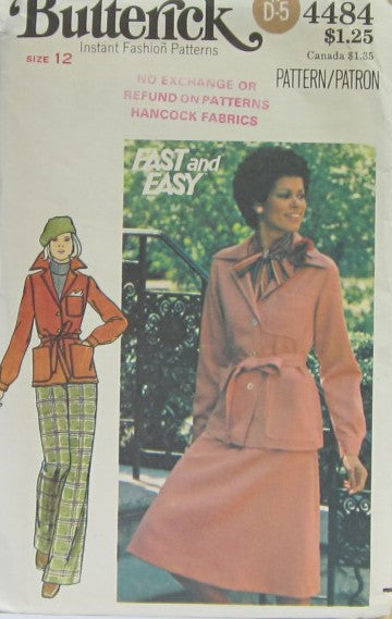 MISSES JACKET SKIRT PANTS AND BELT