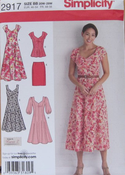 MISSES/WOMENS DRESS IN TWO LENGTHS OR TUNIC SKIRT AND TIE BELT