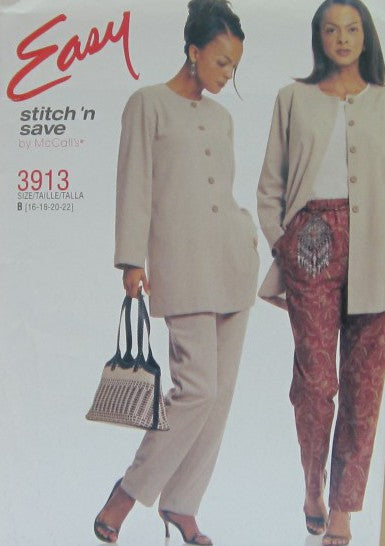 MISSES/MISS PETITE SHIRT-JACKET AND PANTS