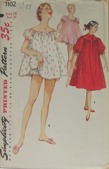 MISSES' NIGHTGOWN, SHORTIE NIGHTGOWN AND PANTIES (CUT)
