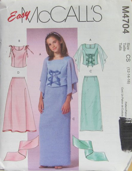 GIRLS' AND GIRLS' PLUS LINED TOPS, LINED AND UNLINED SKIRT AND SCARF