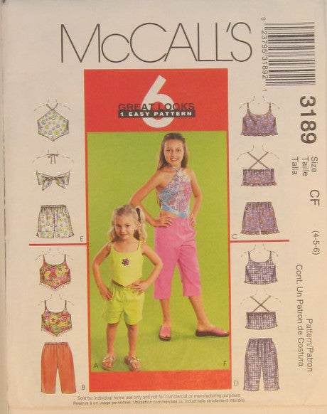 CHIDRENS AND GIRLS TOPS, PULL-ON CAPRI PANTS, OR SHORTS