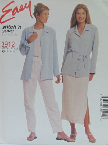 MISSES SHIRT-JACKET PANTS AND SKIRT