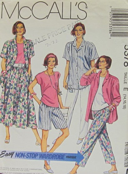 MISSES' SHIRT, TOP, SKIRT AND PANTS OR SHORTS