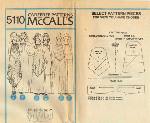 MISSES' DRESS OR TUNIC OR TOP AND PANTS NO ENVELOPE