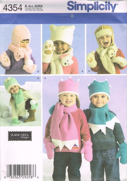 CHILD'S FLEECE HATS AND MITTENS IN THREE SIZES AND SCARVES