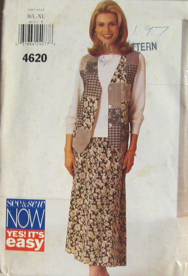 MISSES/MISSES PETITE VEST TOP AND SKIRT