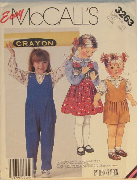 CHILDRENS BLOUSE JUMPER AND OVERALLS