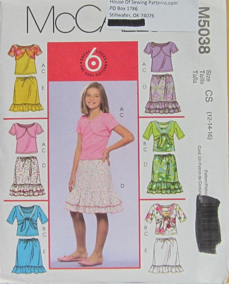 GIRLS' SHRUGS, TANK TOP AND SKIRTS