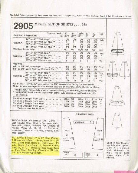 MISSES' SET OF SKIRTS