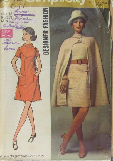 MISSES' CAPE AND DRESS...DESIGNER FASHION   CUT