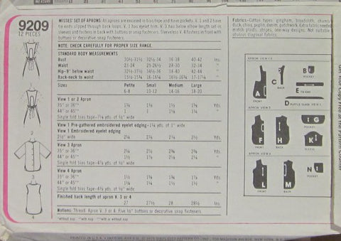 MISSES SET OF APRONS