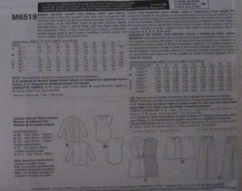 MISSES JACKET TOP DRESS SKIRT AND PANTS