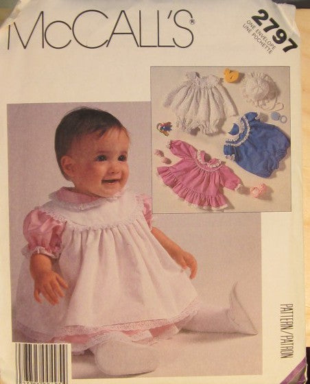 INFANTS DRESS PINAFORE OR SUNDRESS PANTIES ROMPER AND HAT