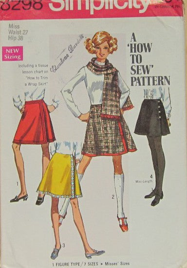 MISSES FRONT WRAP SKIRT AND SCARF