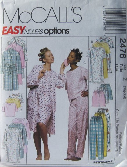 MISSES ROBE NIGHTGOWN OR TOP  AND PANTS OR SHORTS