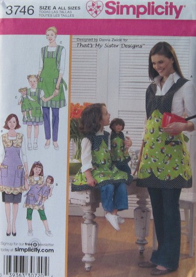 CHILDS MISSES AND DOLL APRONS
