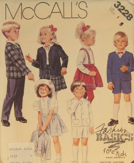 TODDLERS AND CHILDREN JACKET SKIRT AND PNATS OR SHORTS