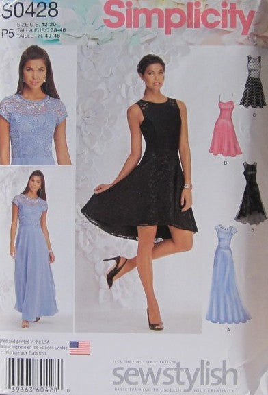 MISSES MISS PETITE DRESS WITH BODICE AND LENGTH VARIATIONS