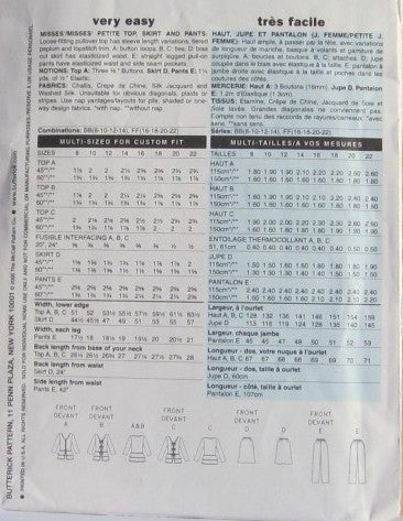 MISSES/MISSES PETITE TOP SKIRT AND PANTS
