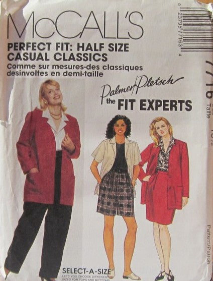 HALF SIZE LINED OR UNLINED JACKET BLOUSE PULL ON SKIRT PULL ON