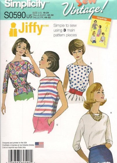 MISSES' JIFFY BLOUSES AND TIE BELT