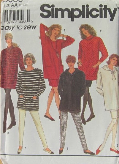 MISSES' PANTS, SKIRT AND TUNIC WITH NECKLINE VARIATIONS