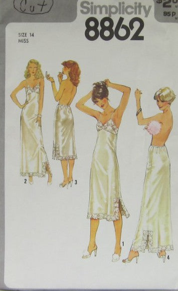MISSES' SLIPS AND HALF-SLIPS (CUT)