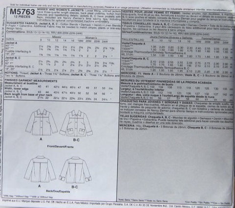 MISSES AND WOMENS JACKETS
