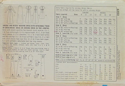 JUNIORS' AND MISSES' WEDDING DRESS WITH DETACHABLE TRAIN (CUT)