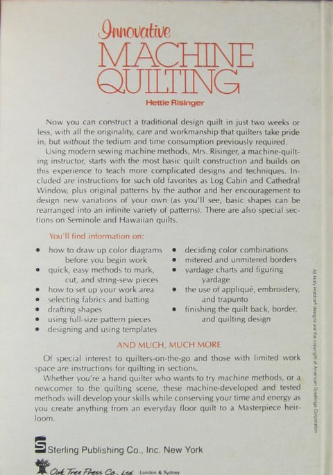 MACHINE  QUILTING (NO DUST COVER)