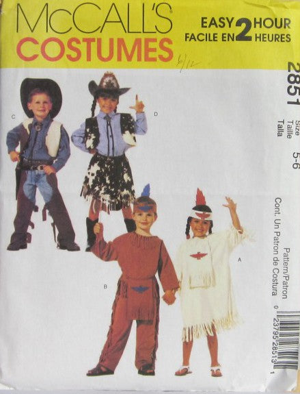 CHIDRENS BOYS AND GIRLS COWBOYS AND INDIANS COSTUMES