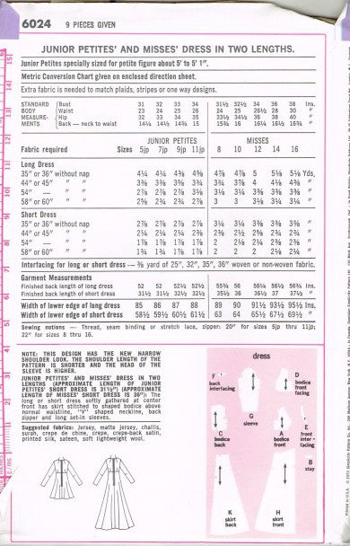JUNIOR PETITE' AND MISSES' DRESS IN TWO LENGTHS
